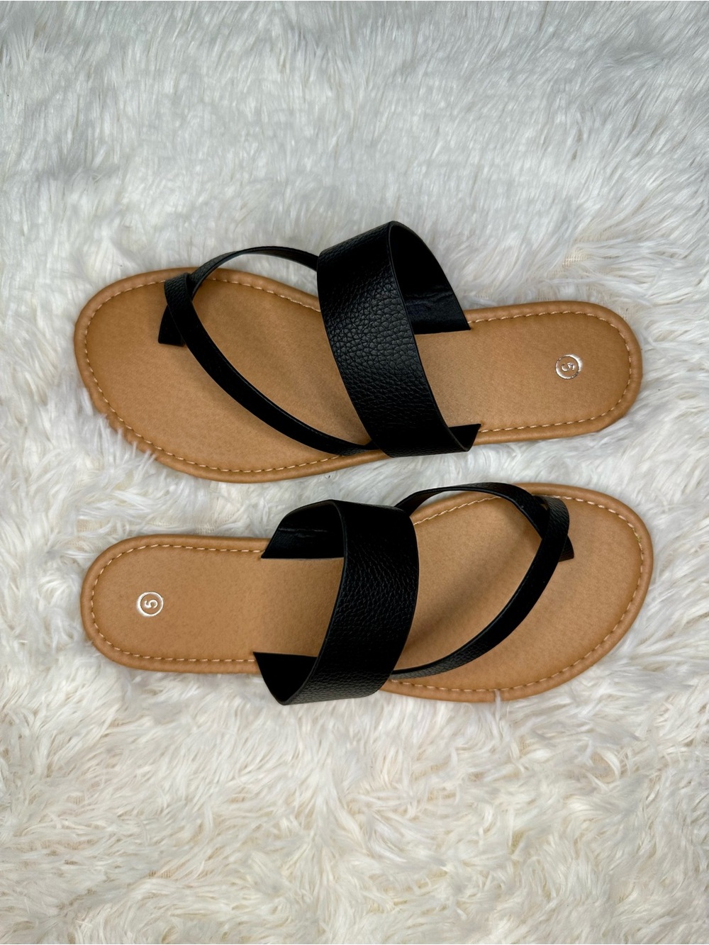 One Strap Sandal with Crisscross Toe Loop